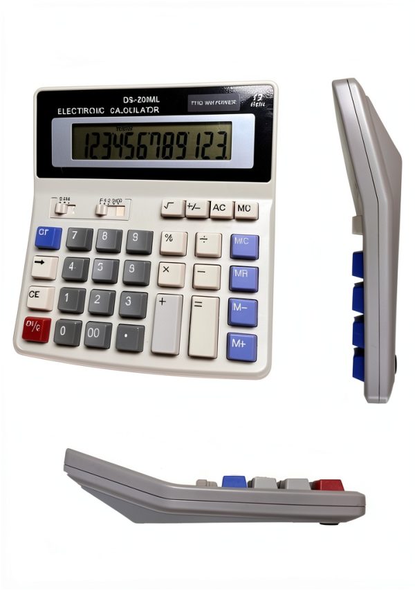 Grey Podokas Office Calculator with Large LCD Display-1