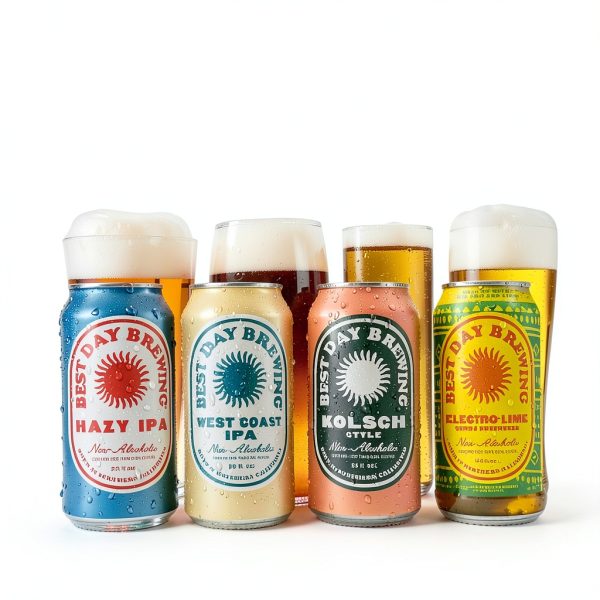 Best Day Brewing Non-Alcoholic Beer Variety Pack Low Calorie-2