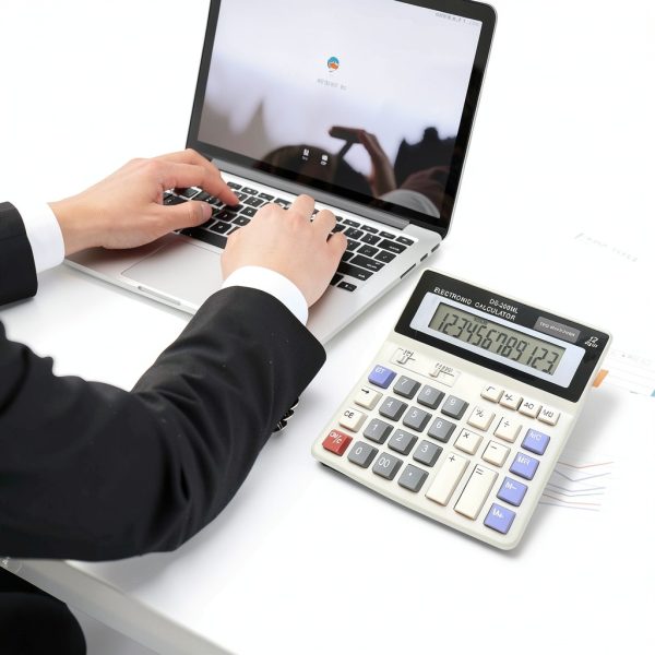 Grey Podokas Office Calculator with Large LCD Display-5
