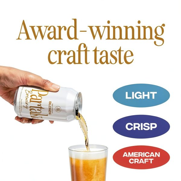 Partake Non Alcoholic Blonde Beer Zero Compromise Flavor-4