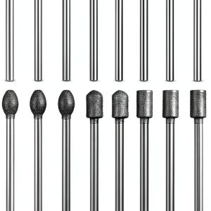 Diamond Grinding Bit Set 20Pcs 120 Grit 1/8" Shank by Nakonic Burrs-0