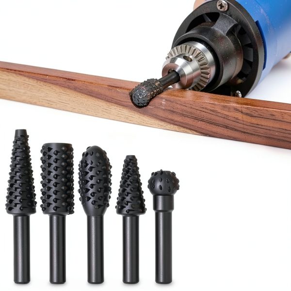 5-Piece Rotary Burr Set – 1/4" Shank Fits Drills & Rotary Tools-0