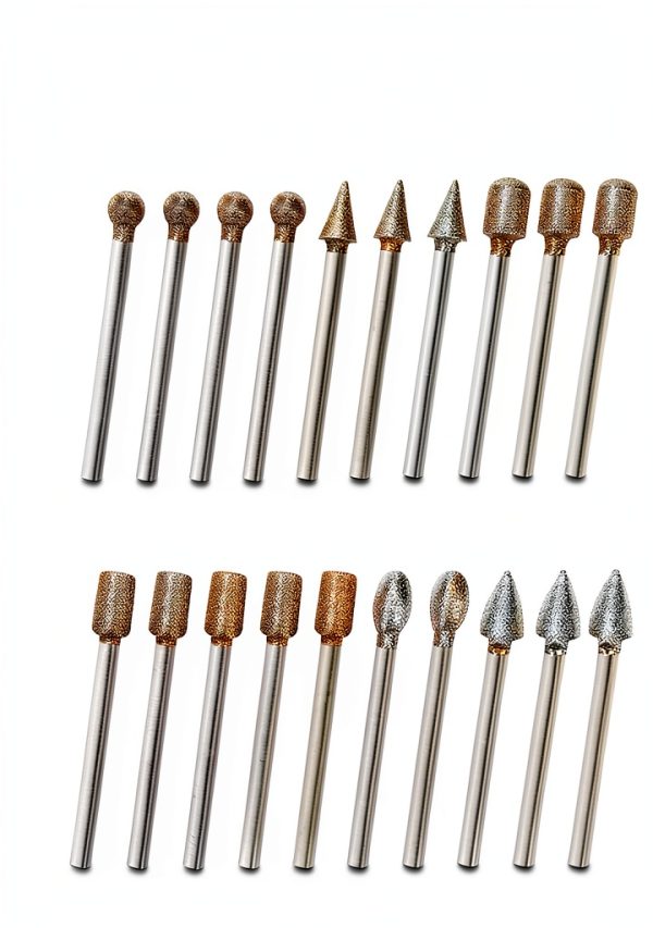 Stone Carving Set Polishing Diamond Burrs, Rotary Tools Accessories Grinding Burrs with 1/8 inch Shank For Carving, Engraving, Grinding, Polishing Stone, Glass, Jewelry, Ceramics, Rock-5