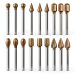 Stone Carving Set Polishing Diamond Burrs, Rotary Tools Accessories Grinding Burrs with 1/8 inch Shank For Carving, Engraving, Grinding, Polishing Stone, Glass, Jewelry, Ceramics, Rock-0