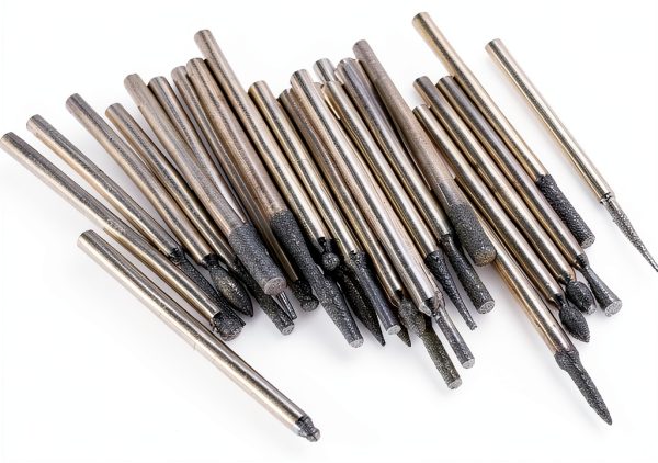 Yakamoz 30Pcs 2.35mm Shank Titanium-Coated Diamond Burrs Set Rotary File Burs Accessories Kit for Rotary Grinder Tools Grinding Polishing Carving Stone Jewelry Glass Ceramics-2