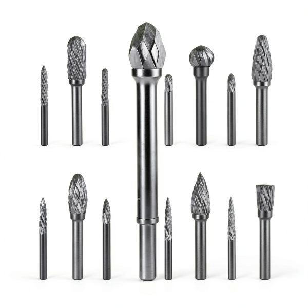 Double Cut Carbide Rotary Burr Set 20pcs Lukcase 1/8" Shank 2 Collets-1