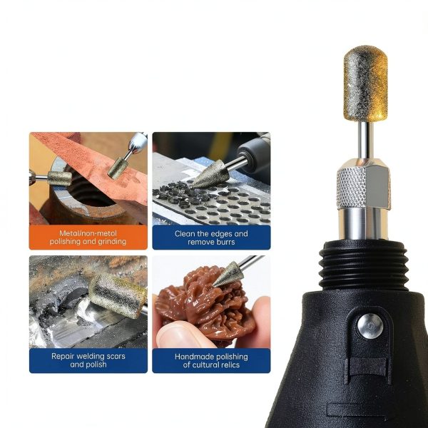 Diamond Grinder Bits LuMuank 20pcs 1/8" Shank 120-Grit Rotary Tool Set-4