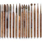Yakamoz 30Pcs 2.35mm Shank Titanium-Coated Diamond Burrs Set Rotary File Burs Accessories Kit for Rotary Grinder Tools Grinding Polishing Carving Stone Jewelry Glass Ceramics-0