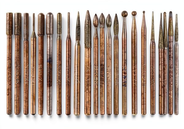 Yakamoz 30Pcs 2.35mm Shank Titanium-Coated Diamond Burrs Set Rotary File Burs Accessories Kit for Rotary Grinder Tools Grinding Polishing Carving Stone Jewelry Glass Ceramics-0