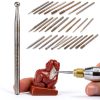 Yakamoz 30Pcs 2.35mm Shank Titanium-Coated Diamond Burrs Set Rotary File Burs Accessories Kit for Rotary Grinder Tools Grinding Polishing Carving Stone Jewelry Glass Ceramics-5