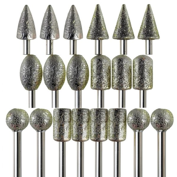 Diamond Grinder Bits LuMuank 20pcs 1/8" Shank 120-Grit Rotary Tool Set-0
