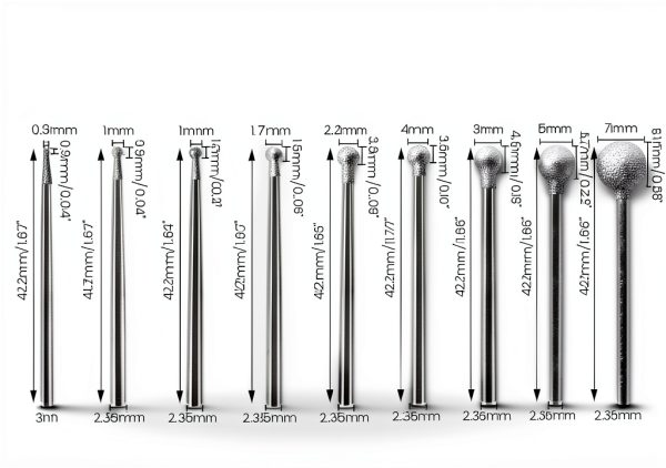 Stone Carving Set Diamond Burr Bits Dremel Compatible 2.35mm & 3mm-1