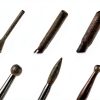 Yakamoz 30Pcs 2.35mm Shank Titanium-Coated Diamond Burrs Set Rotary File Burs Accessories Kit for Rotary Grinder Tools Grinding Polishing Carving Stone Jewelry Glass Ceramics-4